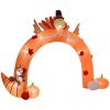 Outsunny 10ft Thanksgiving Inflatables, Outdoor Blow up Turkey Archway with LED Lights, Lawn Yard Display for Holiday