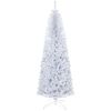 HOMCOM 7 FT Artificial Christmas Tree, Pencil Xmas Tree with Lights, Stand, 818 Tips, Holiday Home Indoor Decoration for Party, White