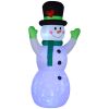 Outsunny 10FT Christmas Inflatables Cheerful Snowman in Black Hat, Blow Up Outdoor Christmas Decorations with LED Yard Display
