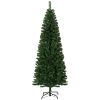 HOMCOM 6 FT Slim Christmas Tree, Pencil Xmas Artificial Tree w/ 618 Tips & Stable Stand, Holiday Party Decoration Indoors, Green
