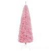 HOMCOM 7ft Artificial Christmas Tree, Holiday Xmas Pencil Tree Decoration with Automatic Open for Home Party, Pink