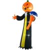 HOMCOM 10ft Inflatable Halloween Pumpkin Head Ghost with Hammer, Blow Up LED Display for Garden Indoor Outdoor