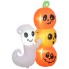HOMCOM 5ft Inflatable Halloween Ghost and Pumpkin, Blow Up LED Display for Garden Indoor Outdoor