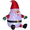 Outsunny 6' Inflatable Santas, Blow-Up Christmas Decor with Rotating Magic Ball Light, Claus for Outdoor Yard, Garden Party
