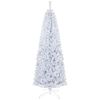 HOMCOM 6 FT Artificial Christmas Tree, Pencil Xmas Tree with Lights, Stand, 618 Tips, Holiday Home Indoor Decoration for Party, White