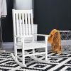 White Wooden Rocking Chair 24.41 x 33.86 x 46.06inch Outdoor Patio Porch Rocker Classic Garden Rocking Armchair for Backyard Deck Balcony Lawn Relaxat