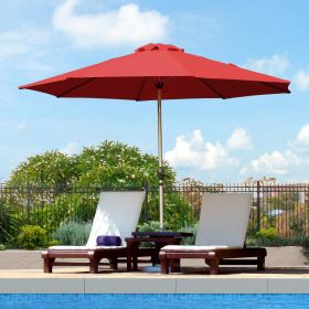 9FT Patio Umbrella, Outdoor Table Umbrella with Push Button Tilt and Crank, UV Protection Waterproof Market Sun Umbrella with 8 Sturdy Ribs for Garden
