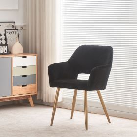 Black Faux Fur Vanity Chair