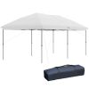Outsunny 10' x 19' Pop Up Canopy with Easy Up Steel Frame, 3-Level Adjustable Height and Carrying Bag, Sun Shade Event Party Tent for Patio, Backyard