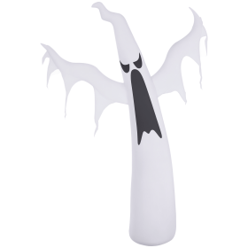 HOMCOM 6' Tall Halloween Inflatables Outdoor Decorations White Ghost, Light Up Blow Up Yard Decor with LED Light and Fan Indoor Outdoor for Garden