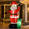 HOMCOM 8ft Christmas Inflatables Outdoor Decorations Santa Claus with Toy Bag, Blow-Up Yard Christmas Decor with LED Lights Display