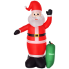 HOMCOM 8ft Christmas Inflatables Outdoor Decorations Santa Claus with Toy Bag, Blow-Up Yard Christmas Decor with LED Lights Display