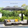 Double Sided Patio Umbrella, 9.5' Large Outdoor Market Umbrella with Push Button Tilt and Crank, 3 Air Vents and 12 Ribs, for Garden, Deck, Pool, Gray