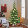 5ft Pre-Lit Christmas Tree with 200 Warm White LED Lights, 403 PE+PVC Tips, Realistic Layered Look