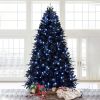 7ft PE/PVC Mixed Black Tree Hinged Automatic Fireproof Artificial Tree With Lights for Halloween