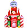 HOMCOM 118" Giant Christmas Inflatables Candy Castle with Flashing Light