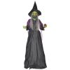 5.9' Life Size Decoration Animatronic Old Witch Outdoor Halloween, Sound and Motion Activated w/ Light Up Eyes