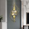 39.4" 3D Modern Metal Oversized Wall Clock with Golden Geometric Frame for Living Room