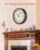 Wall Clock 20 in Roman Numerals Battery Operated Silent Clocks for Living Room