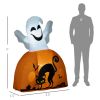 HOMCOM Inflatable Halloween Decor 5ft Ghost with Pumpkin Base Outdoor LED Lights