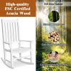 White Wooden Rocking Chair 24.41 x 33.86 x 46.06inch Outdoor Patio Porch Rocker Classic Garden Rocking Armchair for Backyard Deck Balcony Lawn Relaxat