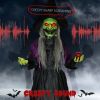 5.9' Life Size Decoration Animatronic Old Witch Outdoor Halloween, Sound and Motion Activated w/ Light Up Eyes