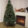 7FT PVC Christmas Tree, 1435 Snow-Covered Branches Tips with Pinecones, Environmentally Friendly Artificial