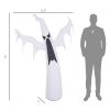 HOMCOM 6' Tall Halloween Inflatables Outdoor Decorations White Ghost, Light Up Blow Up Yard Decor with LED Light and Fan Indoor Outdoor for Garden