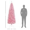 HOMCOM 7ft Artificial Christmas Tree, Holiday Xmas Pencil Tree Decoration with Automatic Open for Home Party, Pink