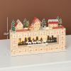 HOMCOM Christmas Advent Calendar with 24 Countdown Drawers and LED Lights, Wood-Effect Advent Calendar, Battery Operated