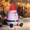 Outsunny 6' Inflatable Santas, Blow-Up Christmas Decor with Rotating Magic Ball Light, Claus for Outdoor Yard, Garden Party
