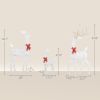 Outsunny 3-Piece Light Up Christmas Deer Family Set Lighted Reindeer Christmas Decoration with Lights for Indoor Outdoor Silver