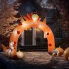 Outsunny 10ft Thanksgiving Inflatables, Outdoor Blow up Turkey Archway with LED Lights, Lawn Yard Display for Holiday