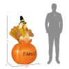 HOMCOM 4.9ft Inflatable Thanksgiving Turkey, Blow Up LED Display for Garden Indoor Outdoor