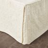 3 Piece Split Corner Pleated Quilted Bedspread Cream Queen