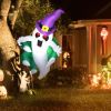 Outsunny 3.9ft Inflatable Halloween Window Sticker Ghost, Blow Up LED Display for Garden Indoor Outdoor