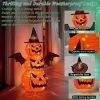 3FT-Halloween Decorations Outdoor – 37 Inch Collapsible Pumpkin Man with 40 LED Lights, Stretchable Pop Up Jack-o'-Lantern for Yard, Garden, Porch