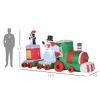 HOMCOM 11' Long Christmas Inflatable Train with LED Lights Santa Claus Snowman Penguin for Holiday Yard Decoration
