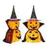 2Packs 3FT Halloween Collapsible Lighted Pumpkin Decoration, 176 LED Pop-Up Pumpkin Lamp with Cape