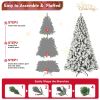 6ft Flocked Pre-Lit Christmas Tree with 300 UL Warm White Lights, 779 PVC Tips, Auto-Unfold Memory Wire
