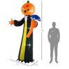 HOMCOM 10ft Inflatable Halloween Pumpkin Head Ghost with Hammer, Blow Up LED Display for Garden Indoor Outdoor