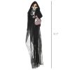 HOMCOM Guitar-Playing Grim Reaper Outdoor Halloween Decoration Animatronic