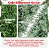 7FT Blue-Green Tint PE/PVC Christmas Tree with 500 Warm White LED Lights – 1845 Tips, Hinged Branch Design, Full Natural Look, Metal Stand