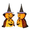 2Packs 3FT Halloween Collapsible Lighted Pumpkin Decoration, 176 LED Pop-Up Pumpkin Lamp with Cape