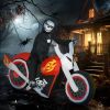 HOMCOM 7.5' W Halloween Inflatables Outdoor Decorations Grim Ghost Biker, Blow Up LED Yard Decor for Garden, Lawn, Party, Holiday, Waterproof