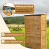 Outdoor Storage Cabinet, Wood Garden Shed, Pool Storage Shed with Lockable Door, Waterproof Roof and 2 Removable Shelves