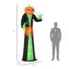 HOMCOM 9' Halloween Inflatables Outdoor Decorations Pumpkin Head Ghost, Blow Up LED Yard Decor for Garden, Lawn, Party, Holiday, Waterproof
