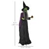 5.9' Life Size Decoration Animatronic Old Witch Outdoor Halloween, Sound and Motion Activated w/ Light Up Eyes