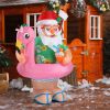 5.9 FT Lighted Christmas Inflatable Decoration, Inflatable Hawaii Santa Claus Outdoor Decoration