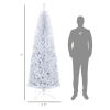 HOMCOM 7 FT Artificial Christmas Tree, Pencil Xmas Tree with Lights, Stand, 818 Tips, Holiday Home Indoor Decoration for Party, White